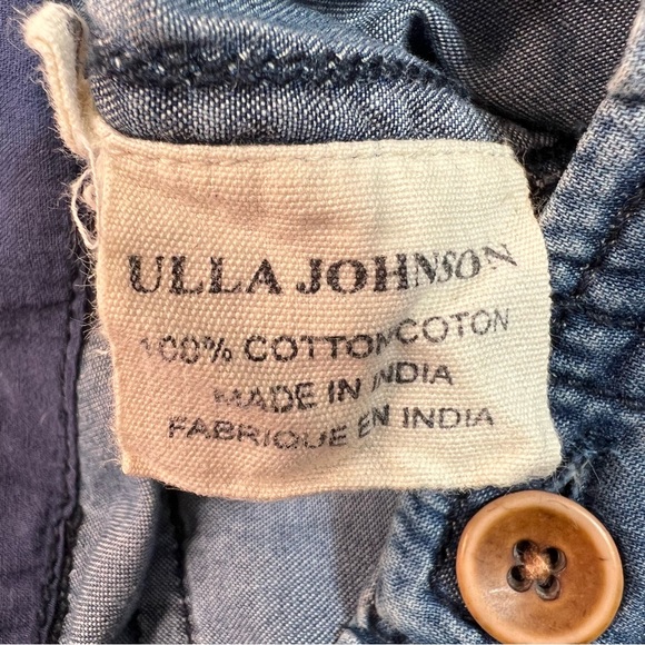 Ulla Johnson Gavin Chambray Belted Tie Shorts Blue Size 4 - Picture 4 of 6